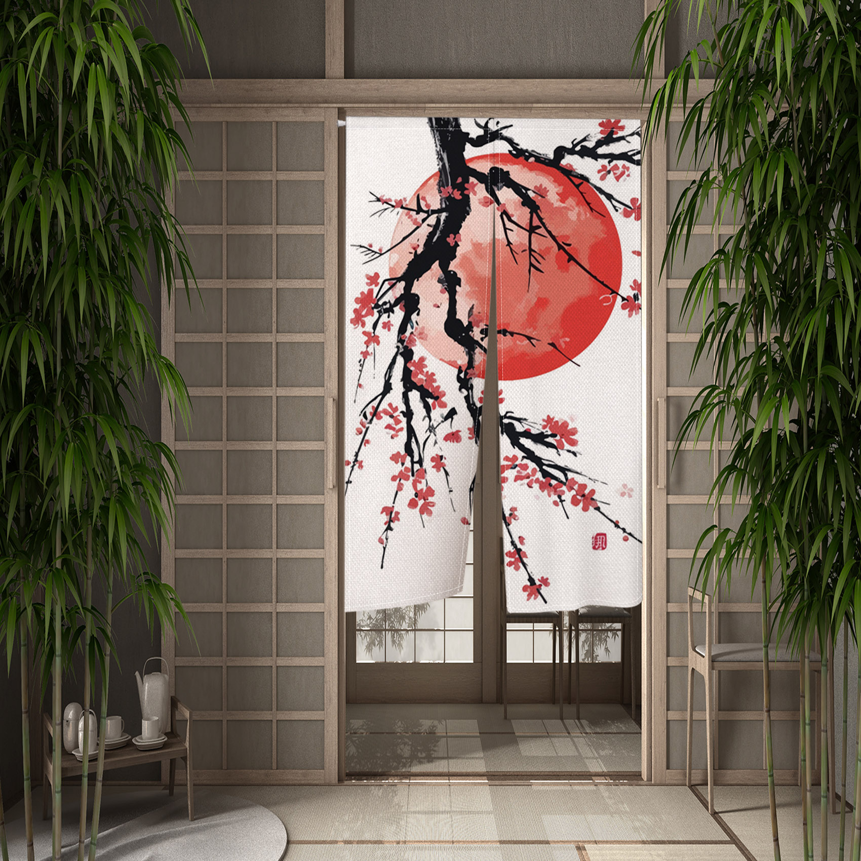 Cherry Blossom Door Curtain Ja – Noren Curtain Doorway Bewertung und Preis