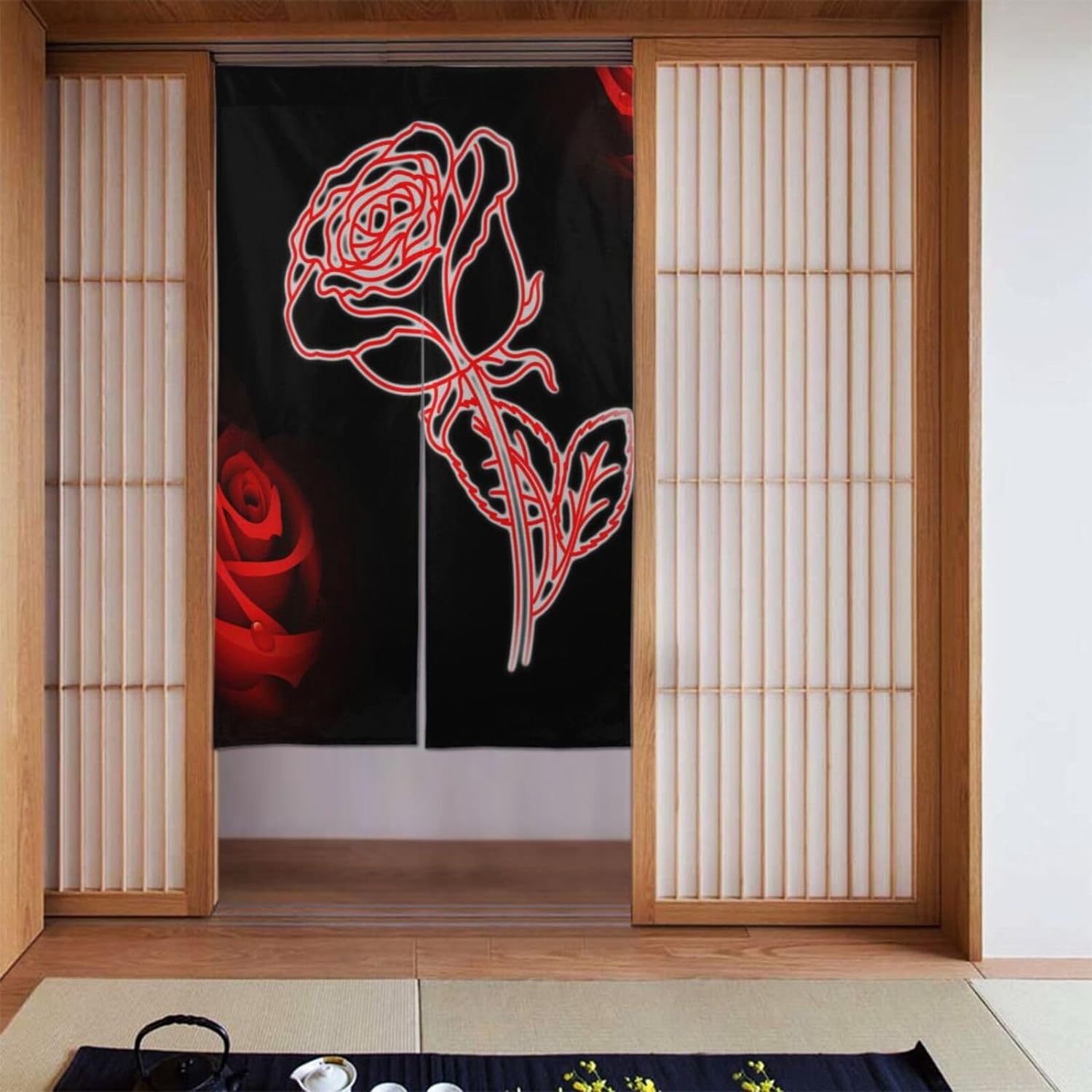 Romantic Rose Print Door Curta – Noren Curtain Doorway Bewertung und Preis