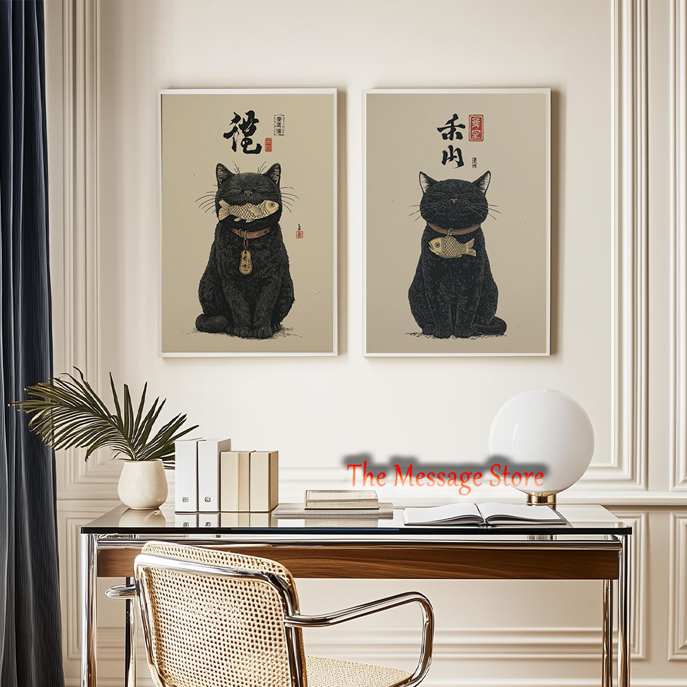 Black Lucky Cat Ukiyo-e Japane – Japanese Lifestyle And Traditions Bewertung und Preis