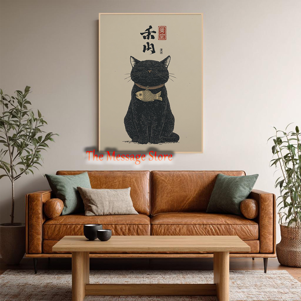 Black Lucky Cat Ukiyo-e Japane – Japanese Lifestyle And Traditions Bewertung und Preis