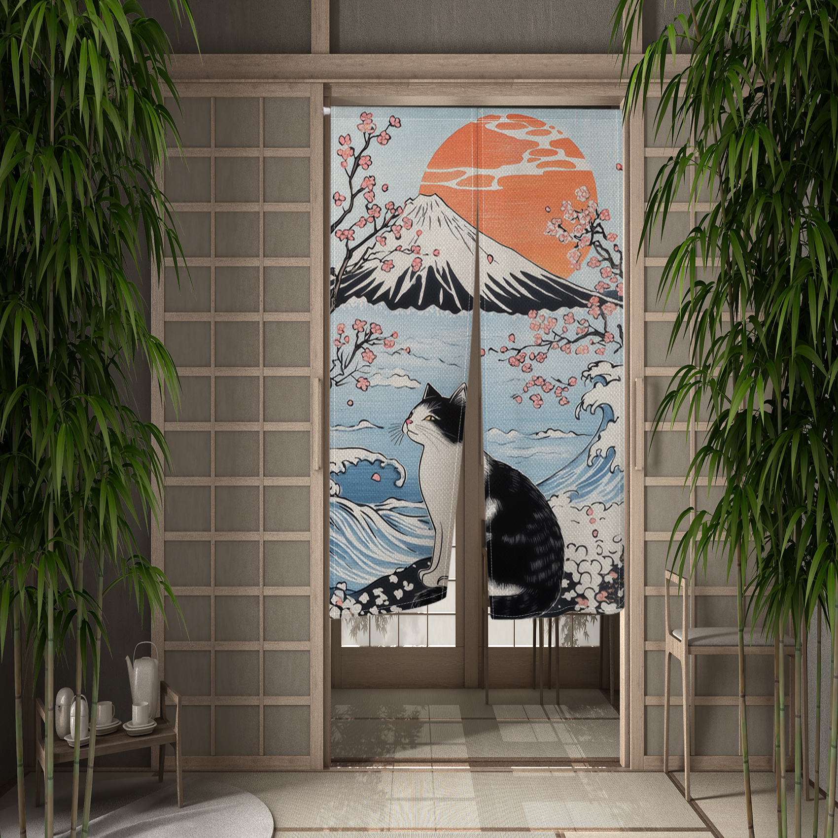 Japanese Ukiyo Noren Door Curt – Noren Curtain Doorway Bewertung und Preis