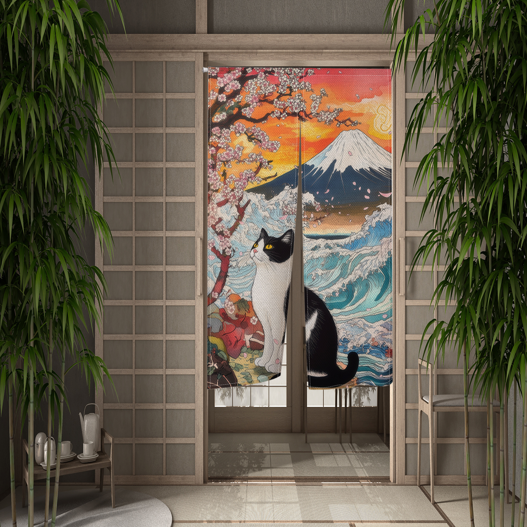 Japanese Ukiyo Noren Door Curt – Noren Curtain Doorway Bewertung und Preis