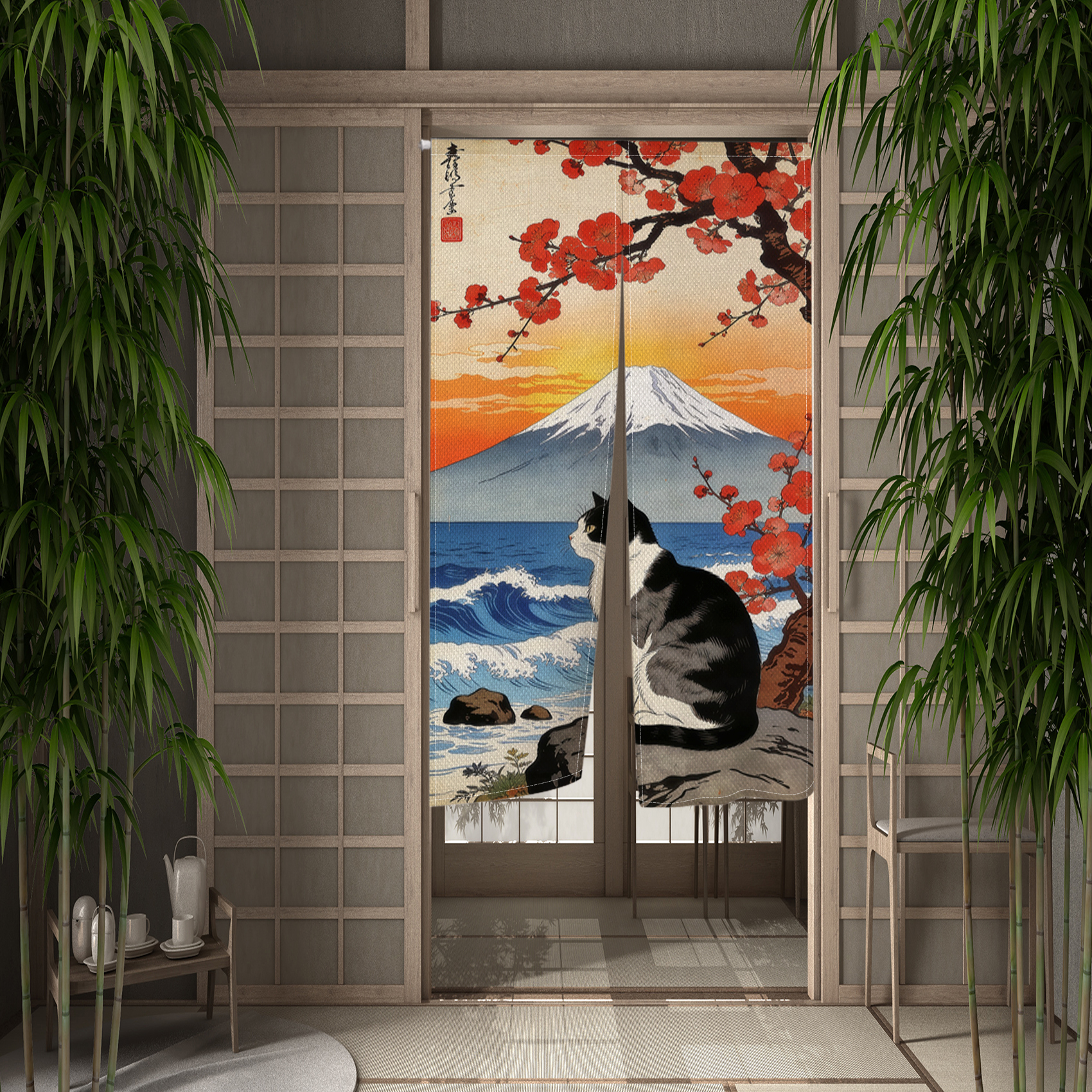Japanese Ukiyo Noren Door Curt – Noren Curtain Doorway Bewertung und Preis