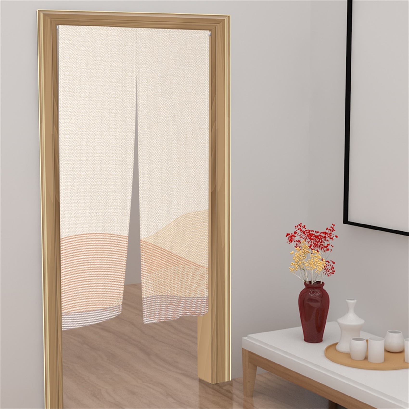 Beige Noren Split Japanese Doo – Noren Curtain Doorway Bewertung und Preis