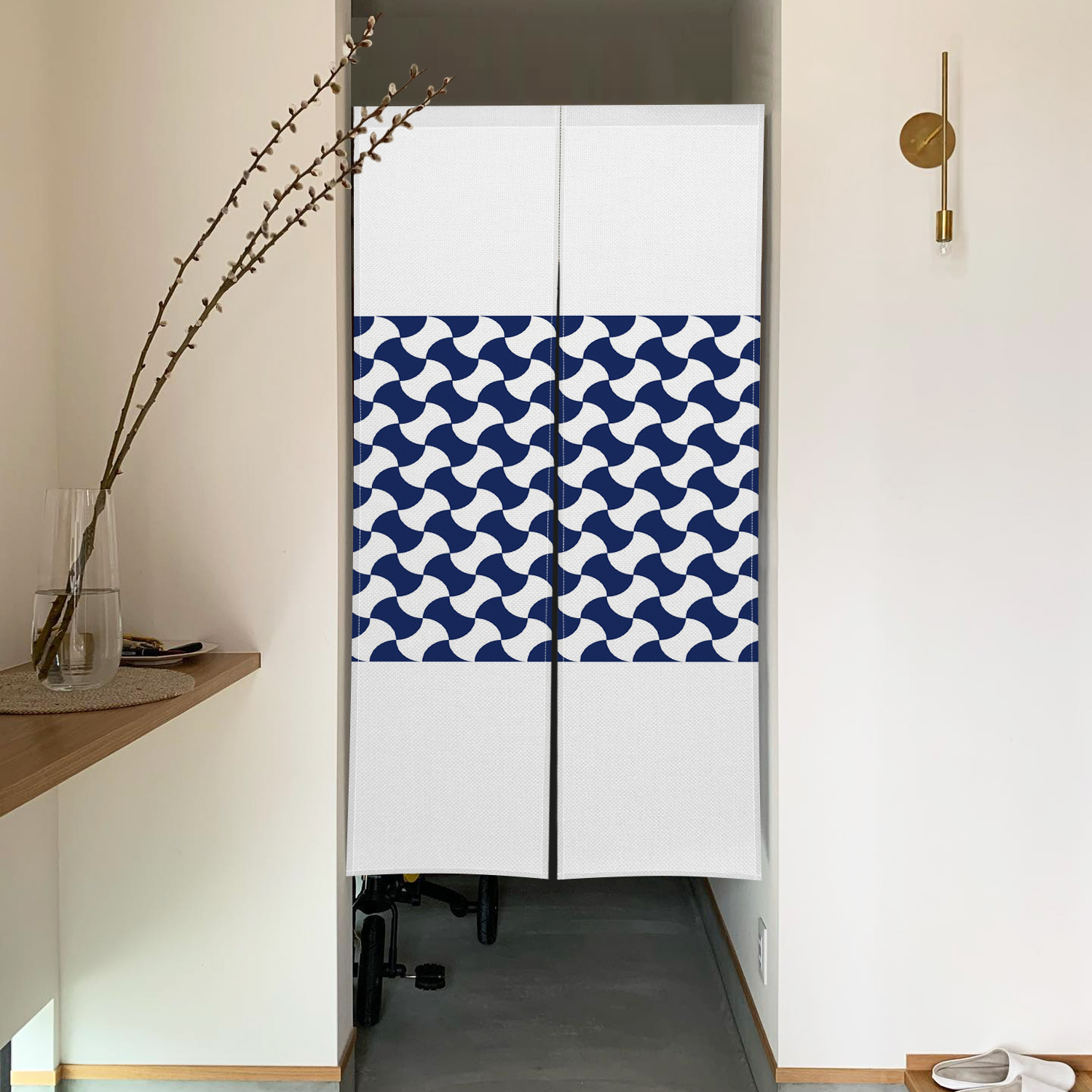 Japanese Linen Noren Blue Whit – Noren Curtain Doorway Bewertung und Preis
